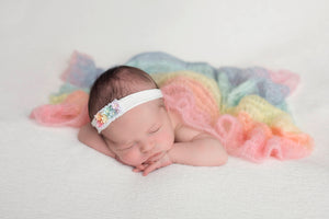 Rainbow Baby Knit Wrap & Headband
