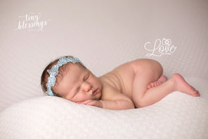 Baby Blue Floral Lace Headband