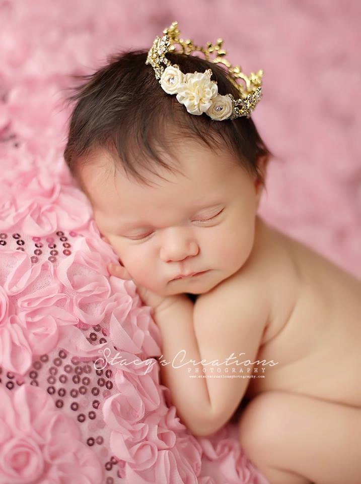 Gold Newborn Rhinestone Crown / First Birthday Crown / Baby Shower Gift / Newborn Photo Prop / Flower Girl / Baby Girl Crown / Baby Tiara