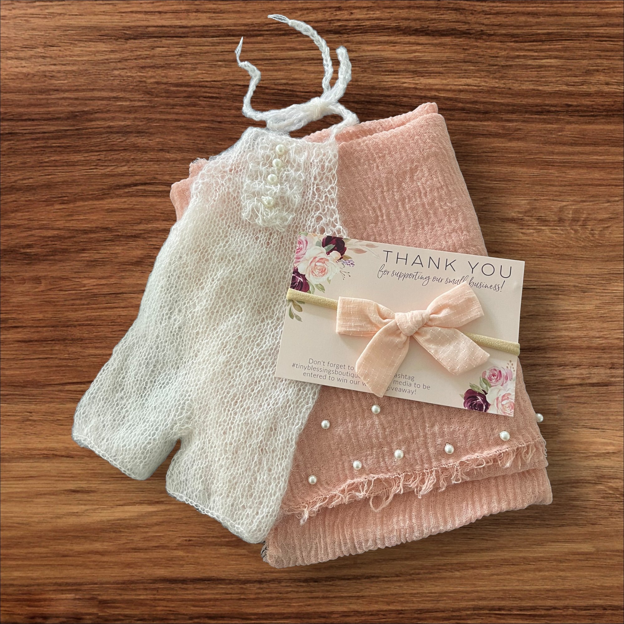 Ivory Knit Romper and/or Wrap and Headband