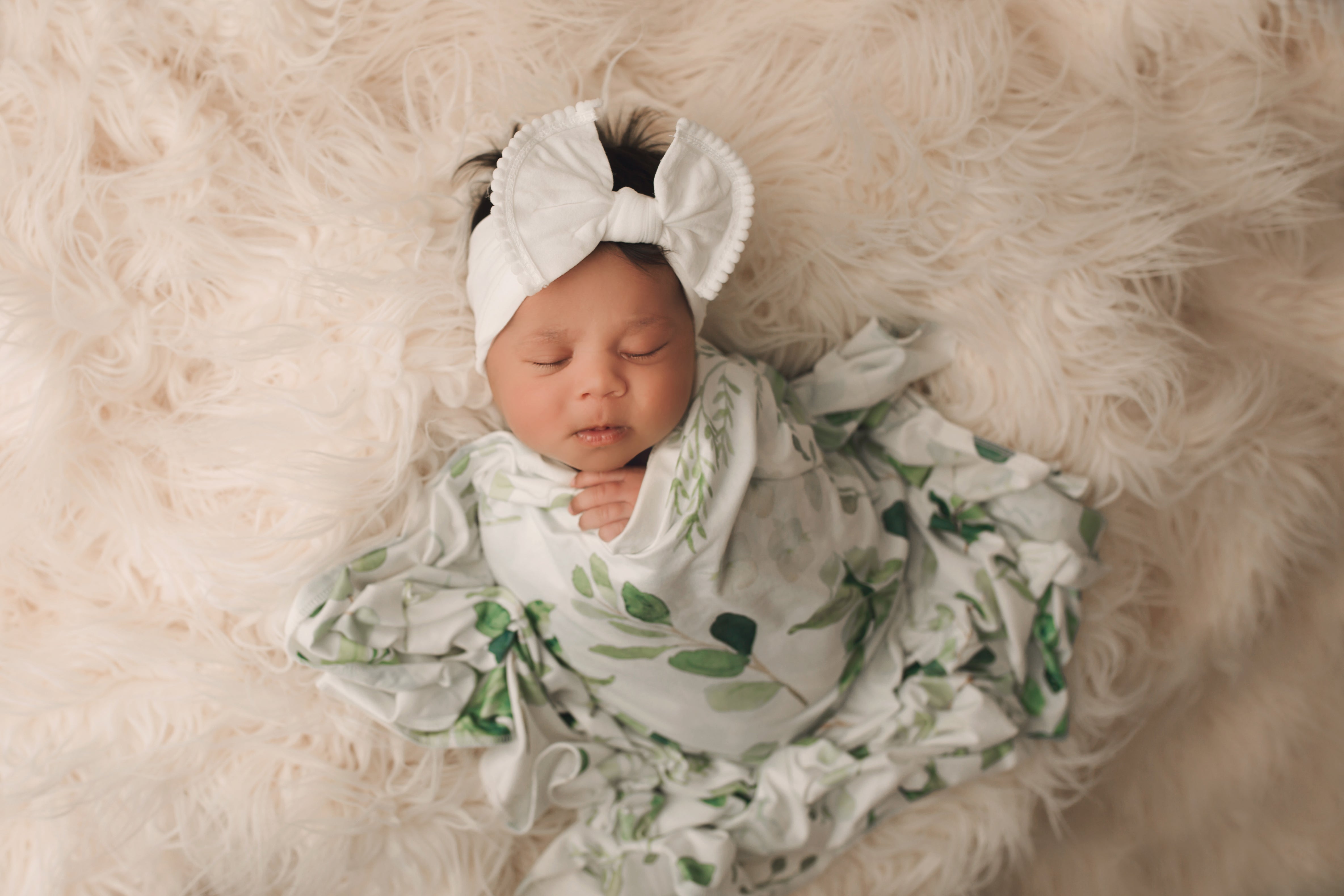 Ivy Floral Swaddle Blanket & Headband