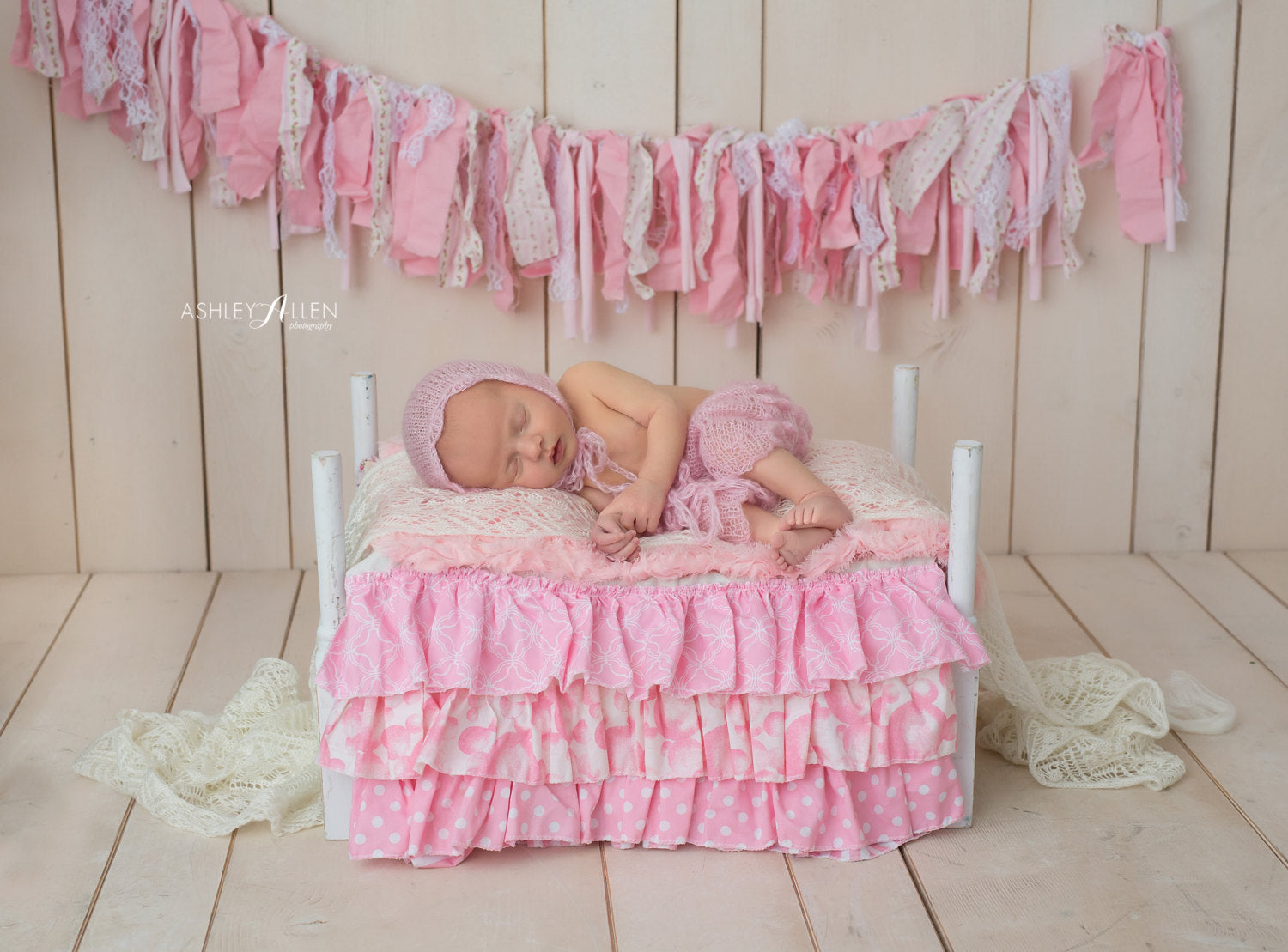 Pink Newborn Pants and Bonnet Set