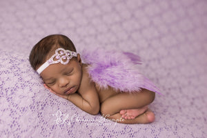 Lavender Angel Wing and Rhinestone Headband