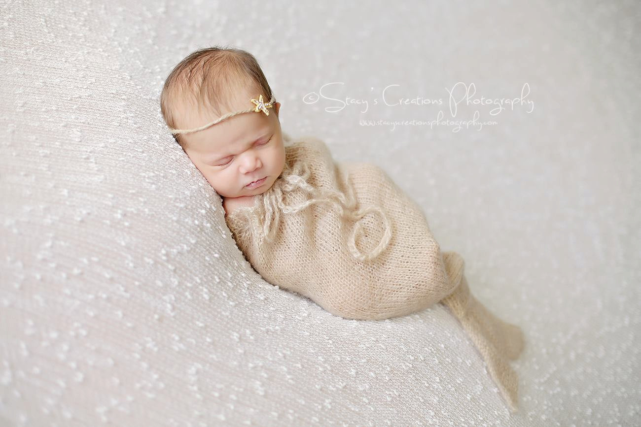 Beige Mermaid Snuggle Sack and Tie Back