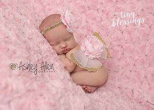 Gold and Baby Pink Butterfly Wing Set / Newborn Wings / Newborn Wing Prop / Baby Wing Prop / Newborn Photo Prop / Newborn Fairy Wings