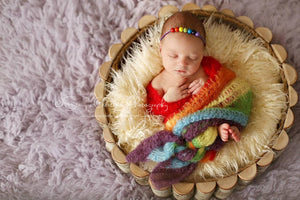 Newborn Rainbow Baby Knit Wrap
