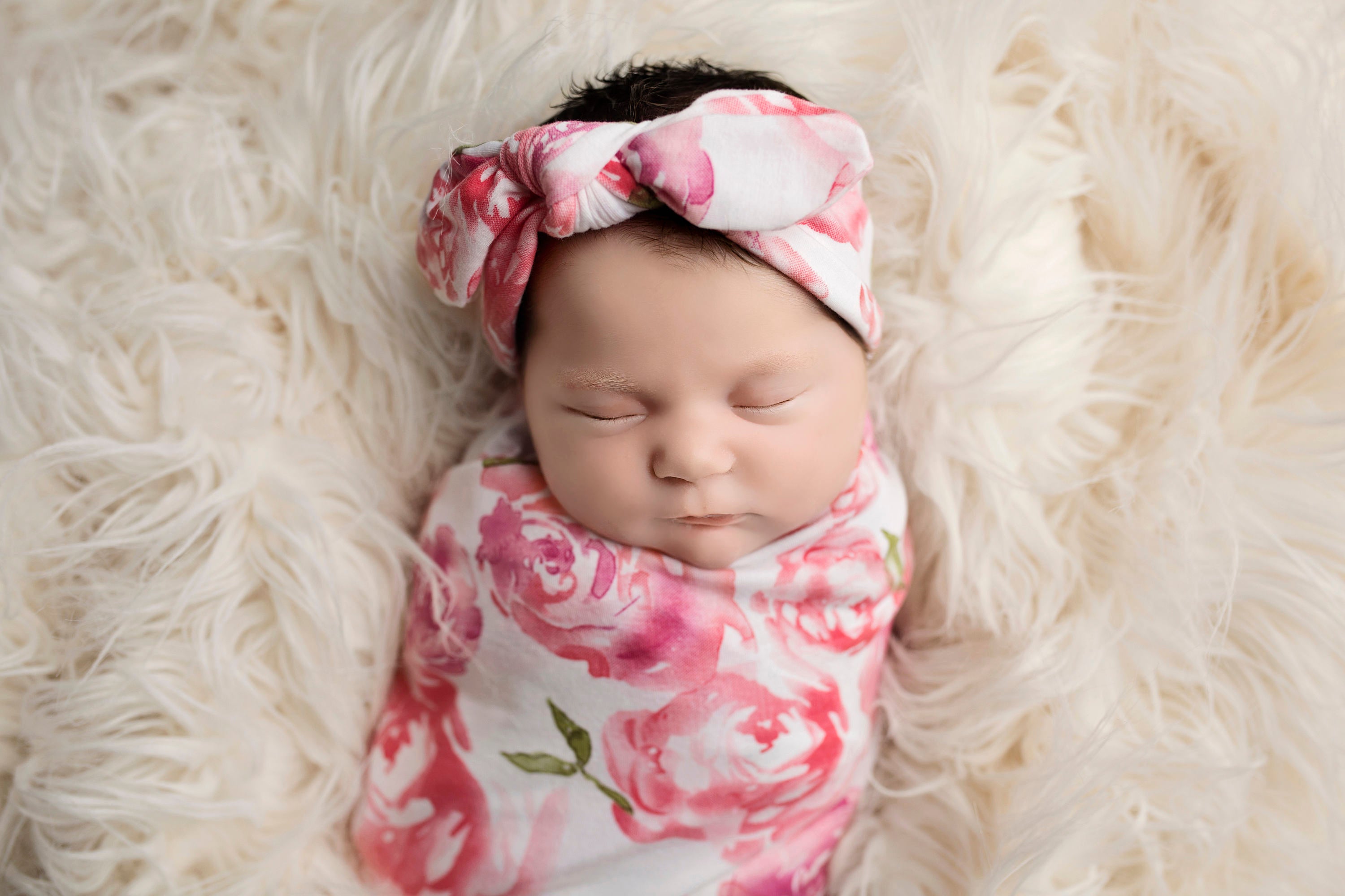Knit Swaddle Blanket and  Knot Headband