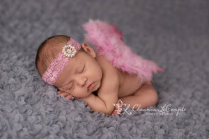 Rose Angel Wing and Lace Headband