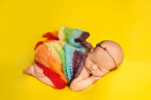 Rainbow Headband / Rainbow Wrap / Newborn Photo Prop / Newborn Wrap / Rainbow Baby / Rainbow Baby Photo Prop / Knit Rainbow Wrap