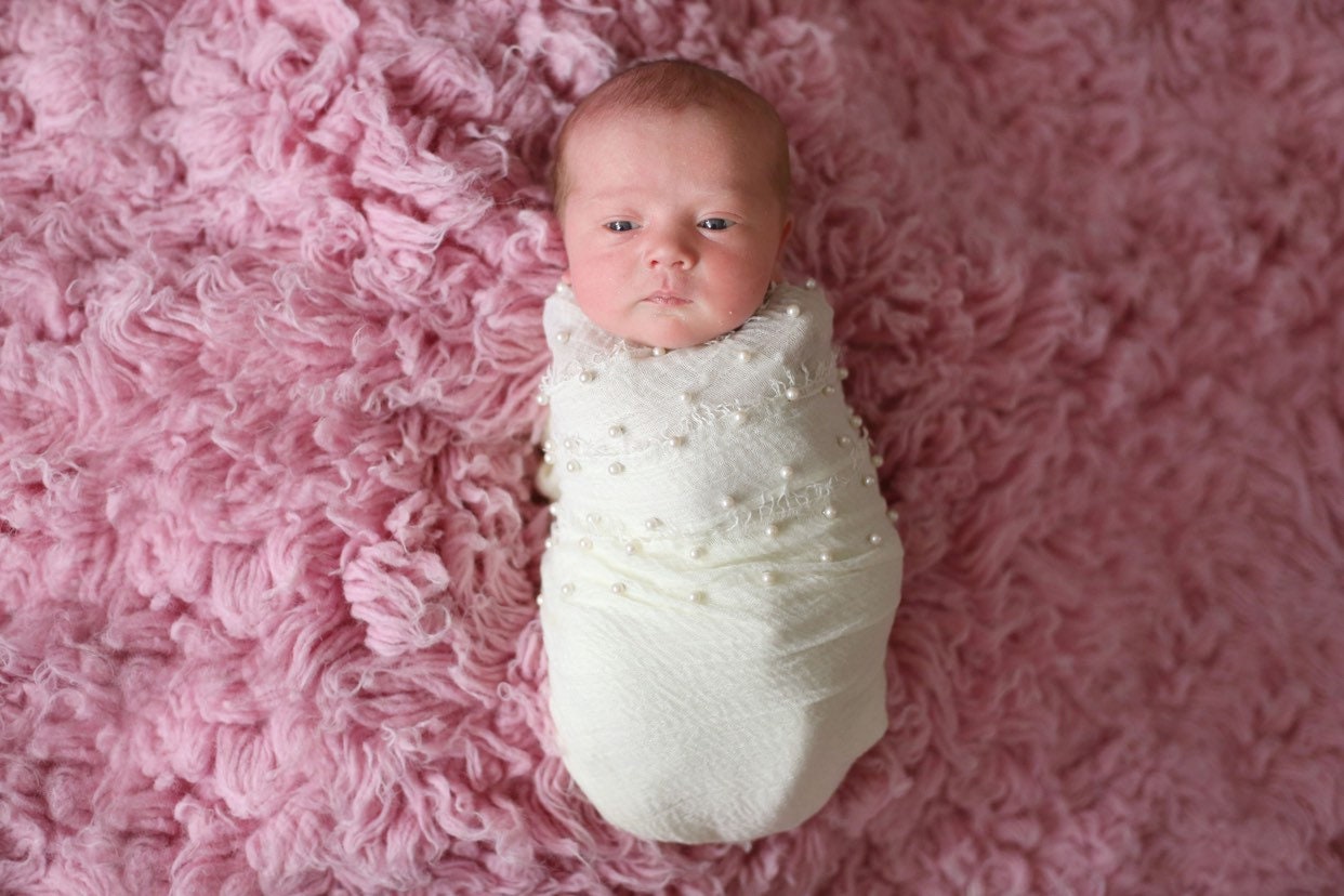 Ivory Pearl Muslin Wrap, Soft Wrap, Ivory Knit Wrap, Beautiful Newborn Photo Prop, Newborn Photo Prop, Newborn Wrap, Newborn Layer, Wrap