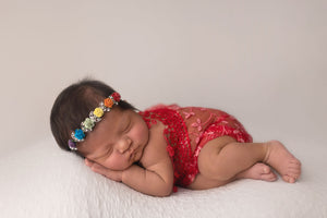 Rainbow Headband / Rainbow Wrap / Newborn Photo Prop / Newborn Wrap / Rainbow Baby / Rainbow Baby Photo Prop / Knit Rainbow Wrap