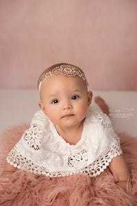 Rhinestone Headband / Baby Girl Headband / Newborn Prop / Newborn / Rose Gold Rhinestone Headband / Newborn Headband / Christening Headband