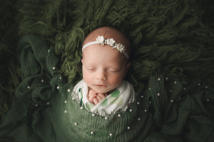 Ivy Swaddle Blanket / Flower Rhinestone Headband / Headband Swaddle Set / Lightweight Baby Blanket /Swaddling Blanket / Soft Baby Blanket