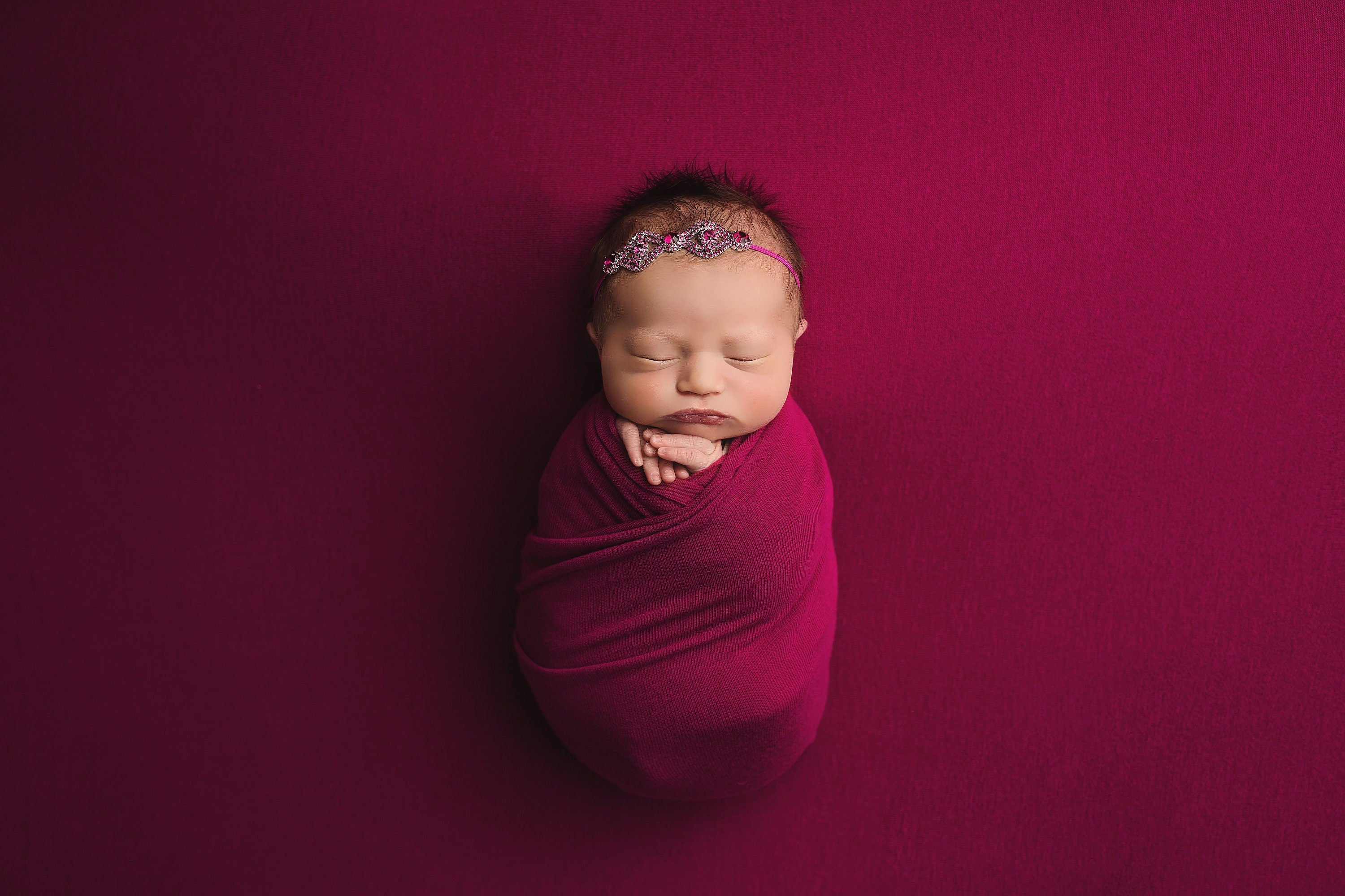 Raspberry Pink Rhinestone Headband / Rhinestone Headband / Baby Girl Headband / Crystal Headband / Newborn Photo Prop / Newborn Headband