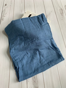 Slate Blue Muslin Swaddle Blanket / Muslin Blanket / Lightweight Blanket / Rainbow Baby Swaddle / Soft Blanket / Hospital Blanket