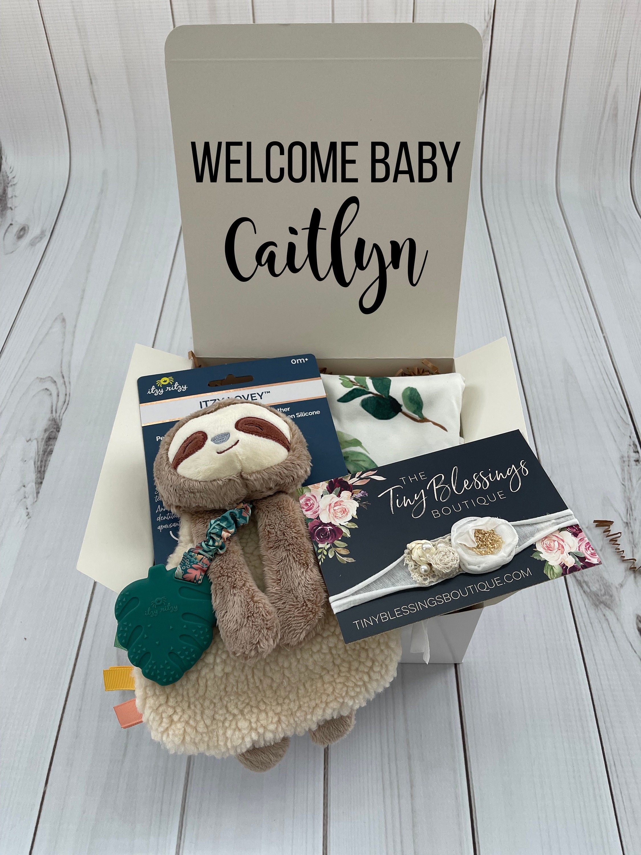 New Baby Gift Box / Baby Girl Gift / Baby Shower Gift / Baby Gift Box / Gift for New Mom / Sloth Baby Gift / Sloth Lovie / Sloth Lover