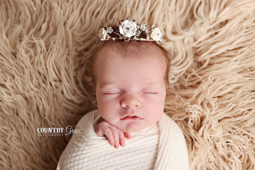 Flower Newborn Rhinestone Crown / First Birthday Crown / Baby Shower Gift / Newborn Photo Prop / Flower Girl / Baby Girl Crown / Baby Tiara