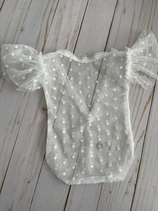 White Lace Romper with Tutu / Newborn Romper / Newborn Lace Romper / White Newborn Romper / newborn pillow / Newborn Photo Prop / RTS