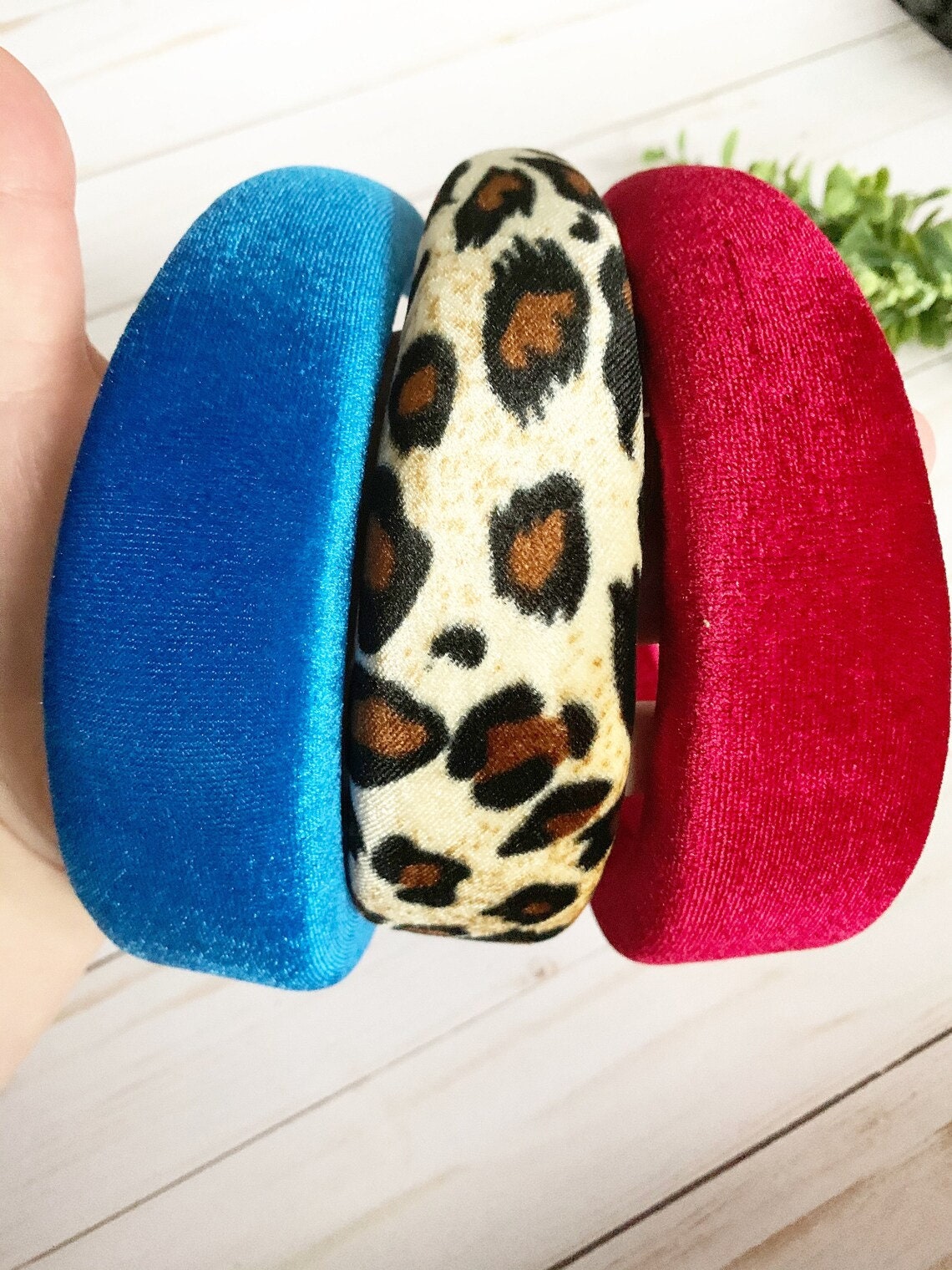 Padded Velvet Headband for Women / Statement Headband / Leopard Headband / Red Headband / Blue Headband / Gift for Friend