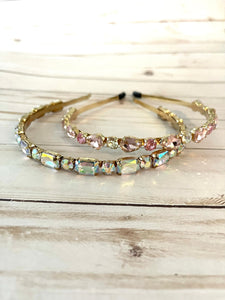 Simple Jeweled Headband for Women / Statement Headband / Pink Headband / Crystal Headband / Rhinestone Headband / Gift for Friend