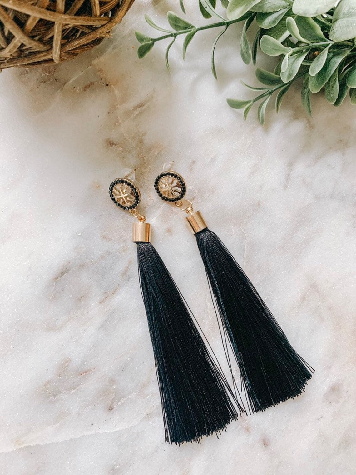 Gold & Tassel Earrings for Women / Statement Earrings / Tassel Earrings / Gold Earrings / Gift for Friend / More Colors Available