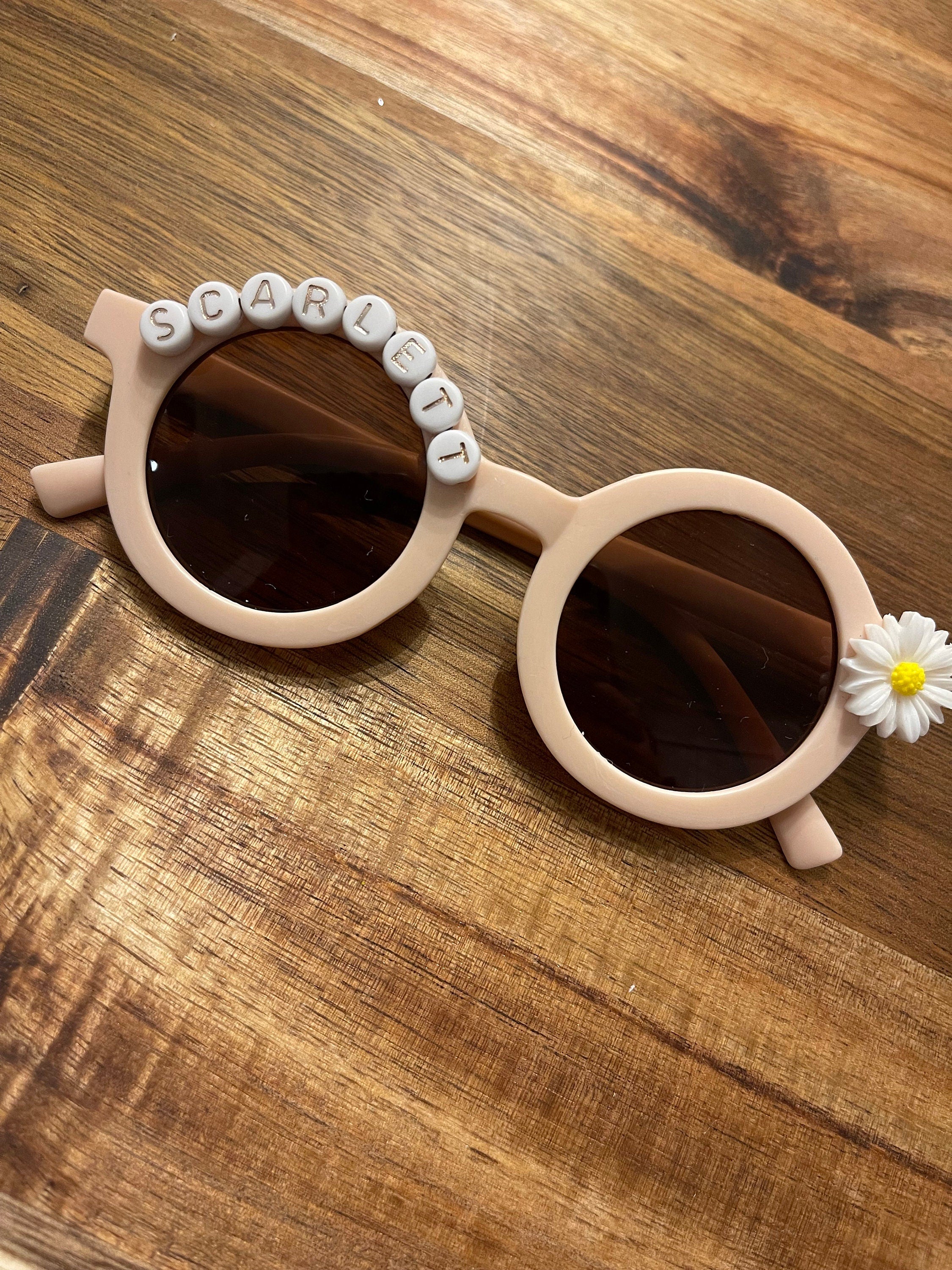 Custom Baby Sunglass / Personalized Baby Sunglasses / Personalized Daisy Sunglasses / Flower Sunglasses / Baby Girl Sunglasses