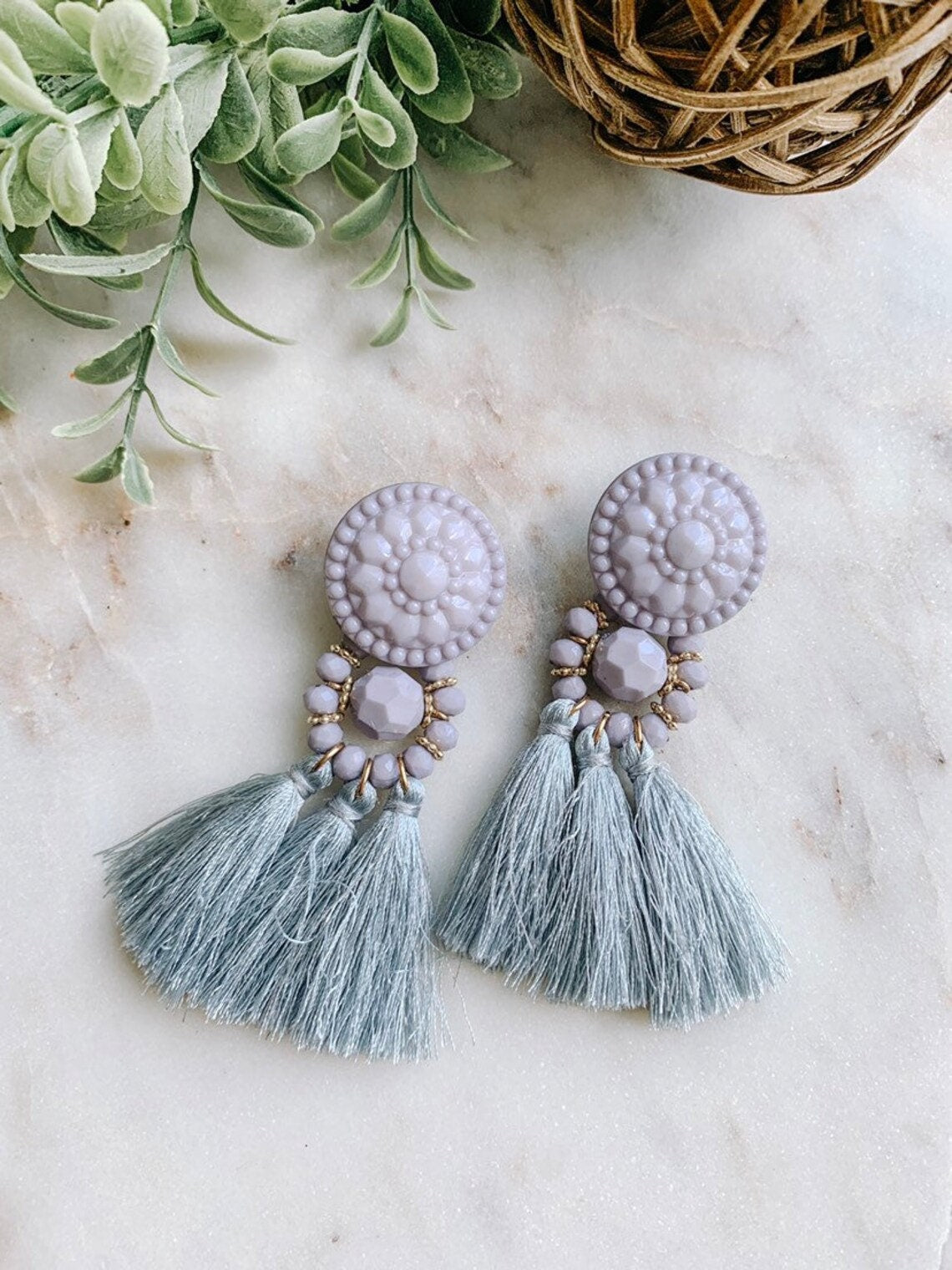 Acrylic & Tassel Earrings for Women / Statement Earrings / Tassel Earrings / Acrylic Earrings / Gift for Friend / More Colors Available
