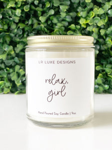 Relax, Girl Candle / Friendship candle / Funny Candle for Her / Funny Candle For Friend / Gag Gift Candle / Birthday Gift Candle