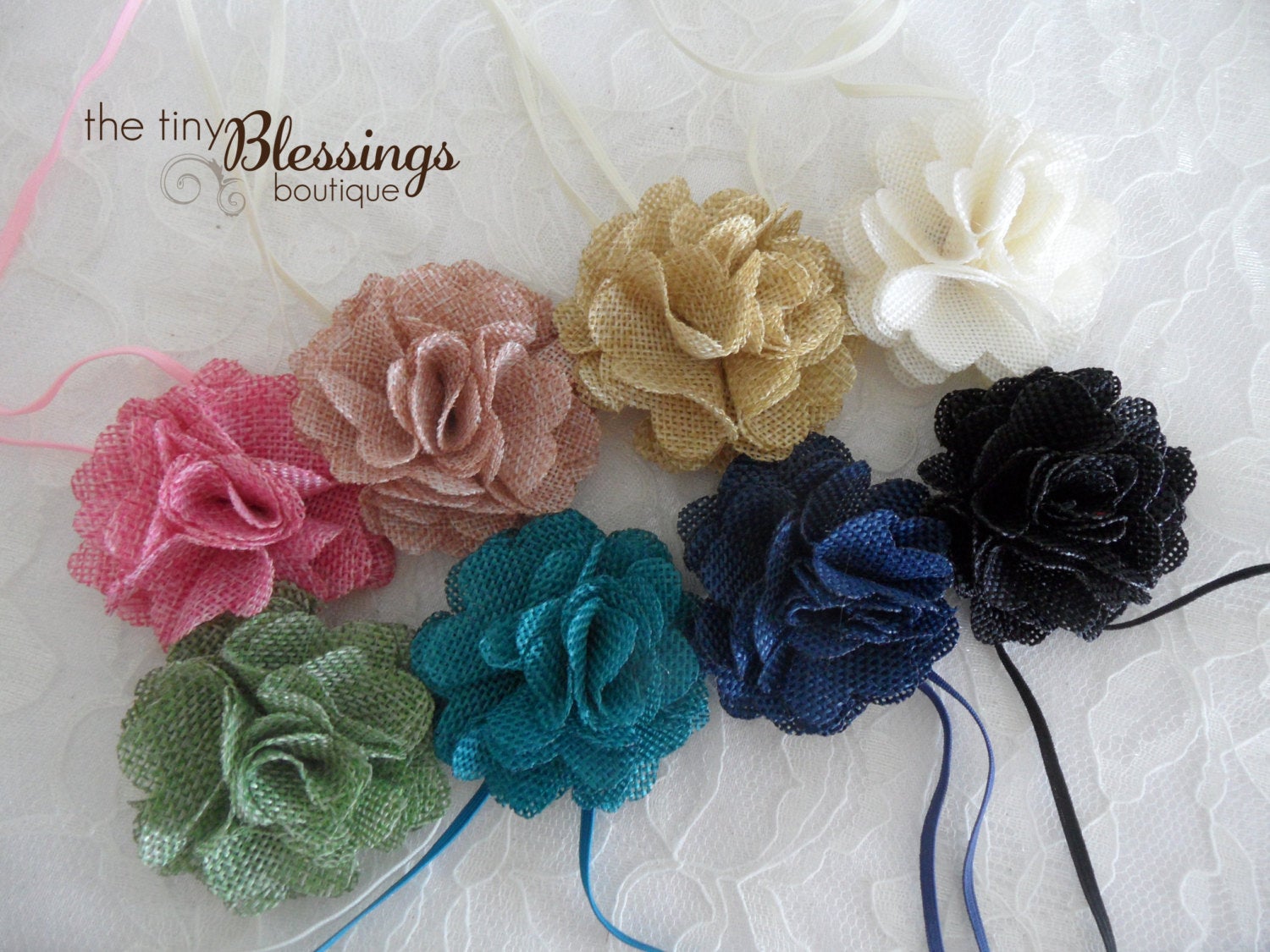 Burlap Flower Headband