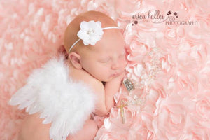 Baby White Angel Wing and Baby Headband Set