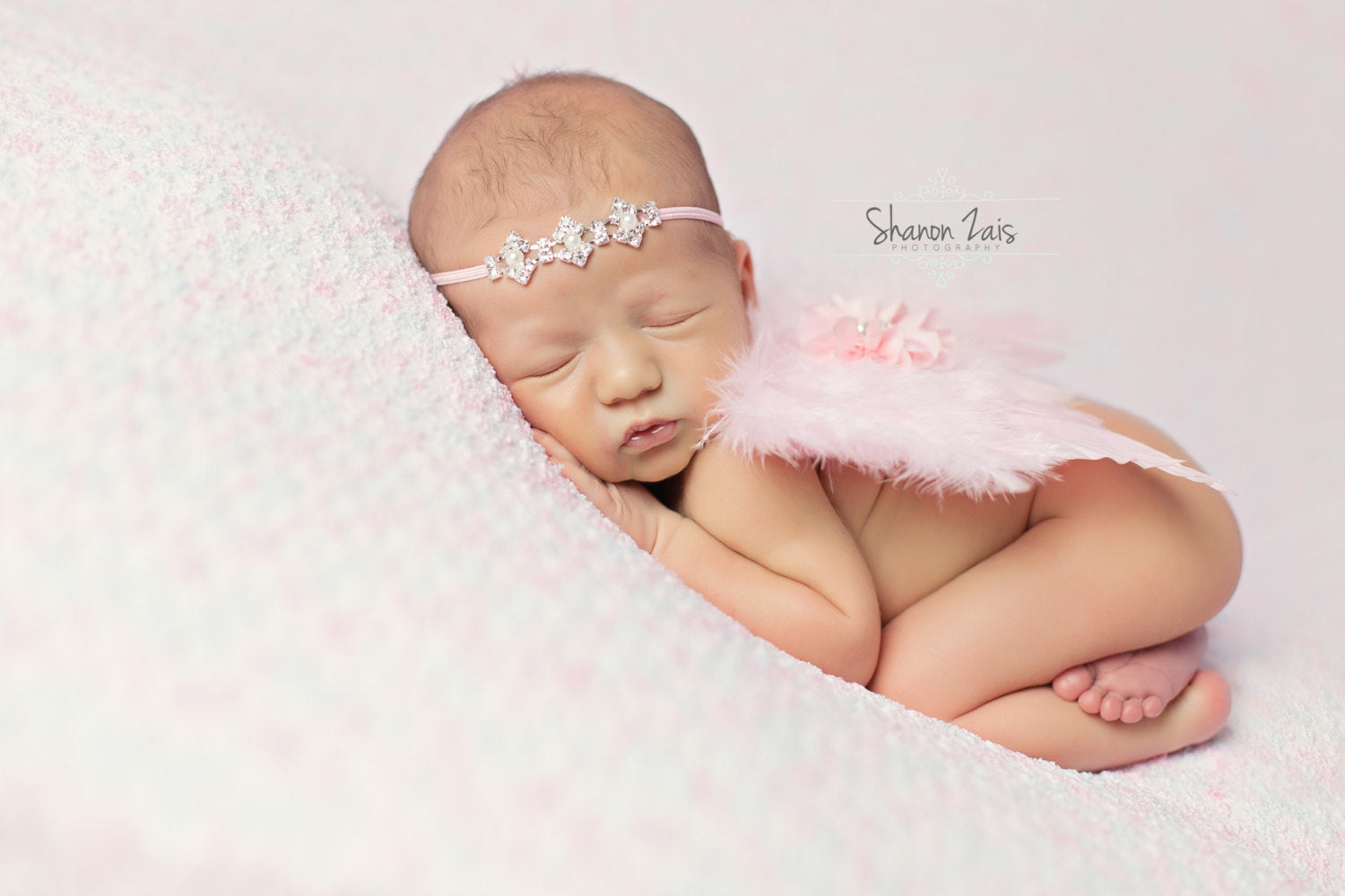 Baby Pink Angel Baby Wing and Baby Headband Set