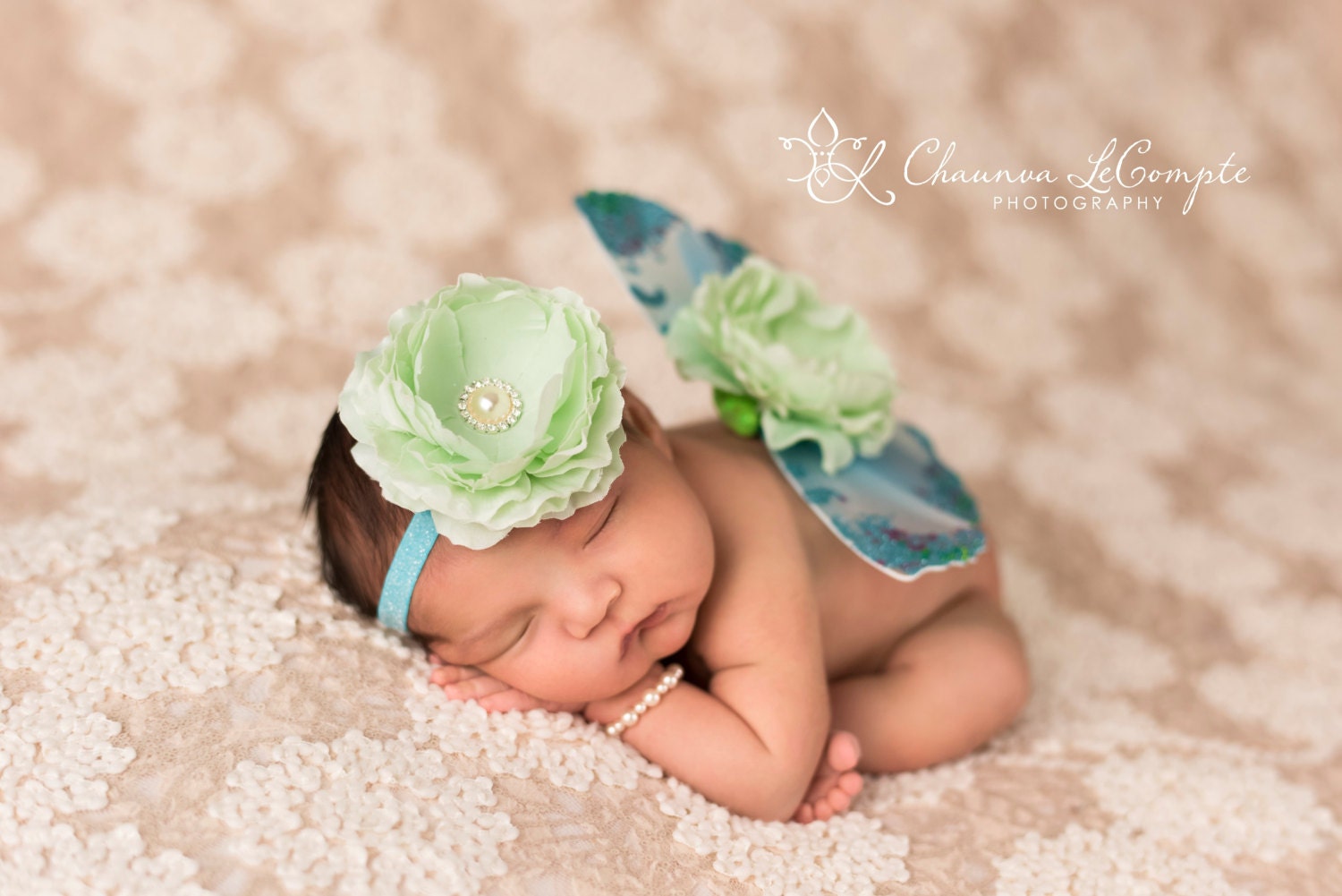 Turquoise and Mint Butterfly Wing Set / Newborn Wing / Newborn