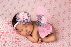 Pink and Grey Butterfly Wing Set