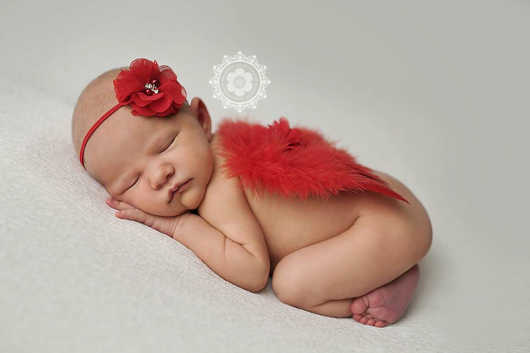 Red Baby Wing Set / Baby Angel Wing Set / Red Flower Headband / Angel Wings / Newborn Photo Prop / Newborn Wing / Newborn Angel Costume