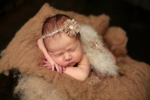 Gold Glitter Baby Wing and Tie Back Set