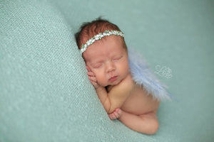 Blue Baby Wing Set / Baby Angel Wing Set / Petite Headband / Blue Angel Wings / Newborn Photo Prop / Newborn Wing / Newborn Angel Costume