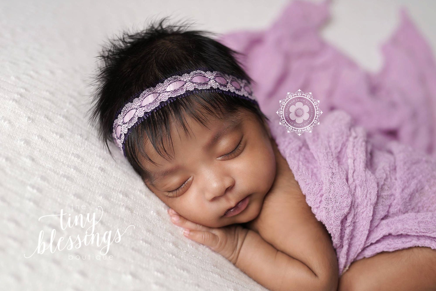 Lavender Headband / Baby Girl Headband / Newborn Headband / Purple Headband / Lace Headband / Newborn Photo Prop / Baby Shower Gift
