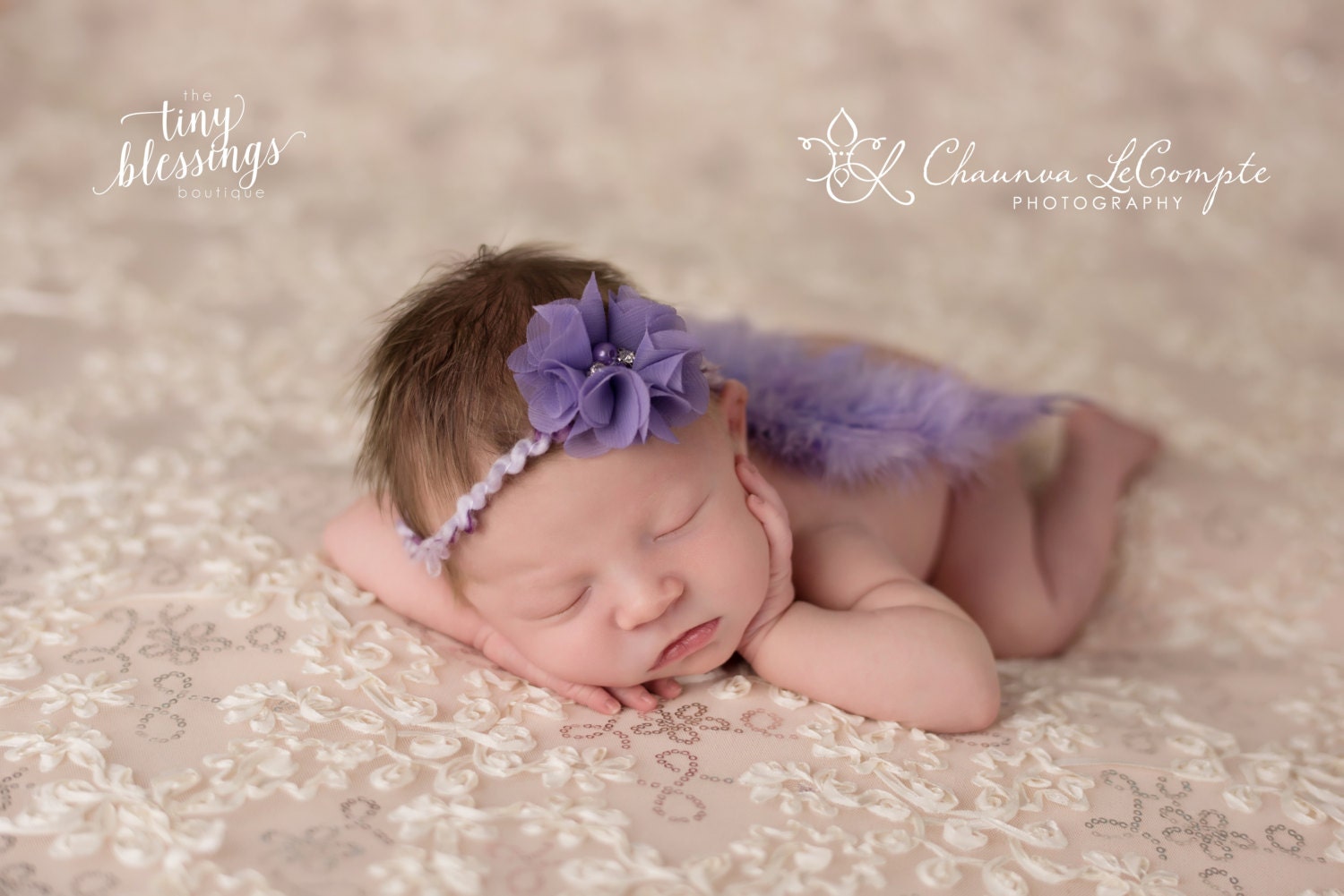 Lavender Baby Wing Set / Baby Angel Wing Set / Flower Tie Back / Angel Wings / Newborn Photo Prop / Newborn Wing / Newborn Angel Costume