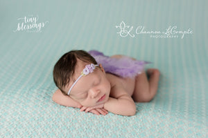 Lavender Wings Angel Baby Wing and Flower Headband Set