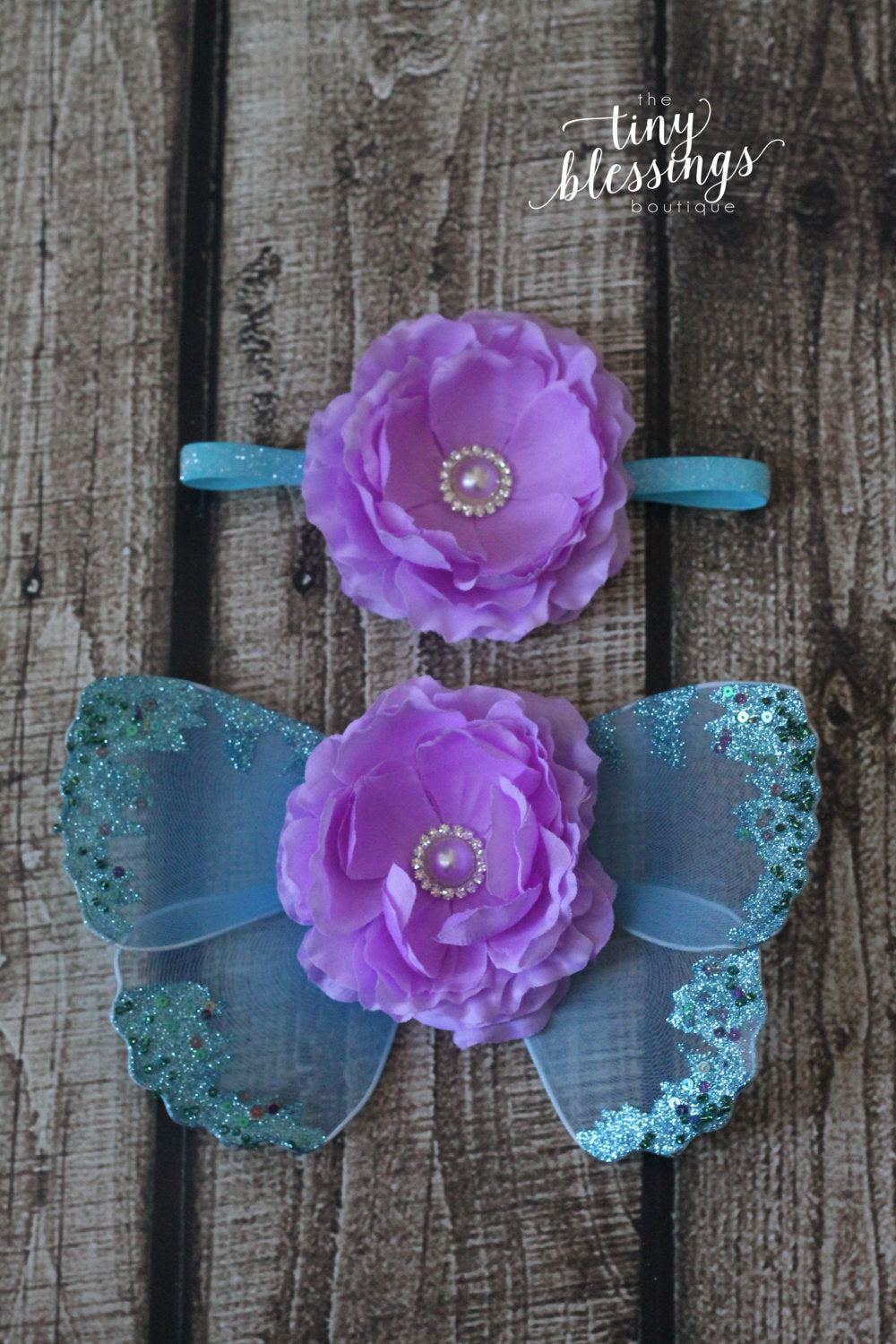 Turquoise and Lavender Butterfly Wing Set