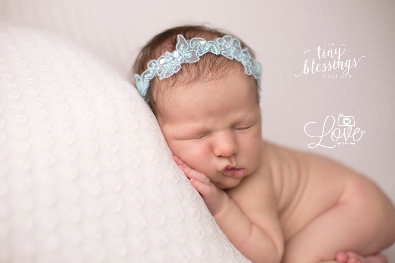 Baby Blue Floral Lace Headband