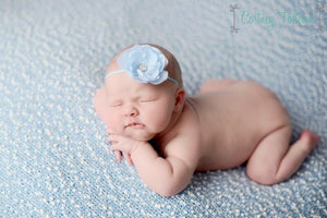 Petite Delaney, Blue Headband, Light Blue Flower Headband, Baby Girl Headband, Baby Headband, Photo Prop, Newborn Prop, Baby Girl Photo Prop