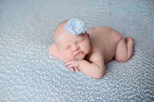 Petite Delaney, Blue Headband, Light Blue Flower Headband, Baby Girl Headband, Baby Headband, Photo Prop, Newborn Prop, Baby Girl Photo Prop