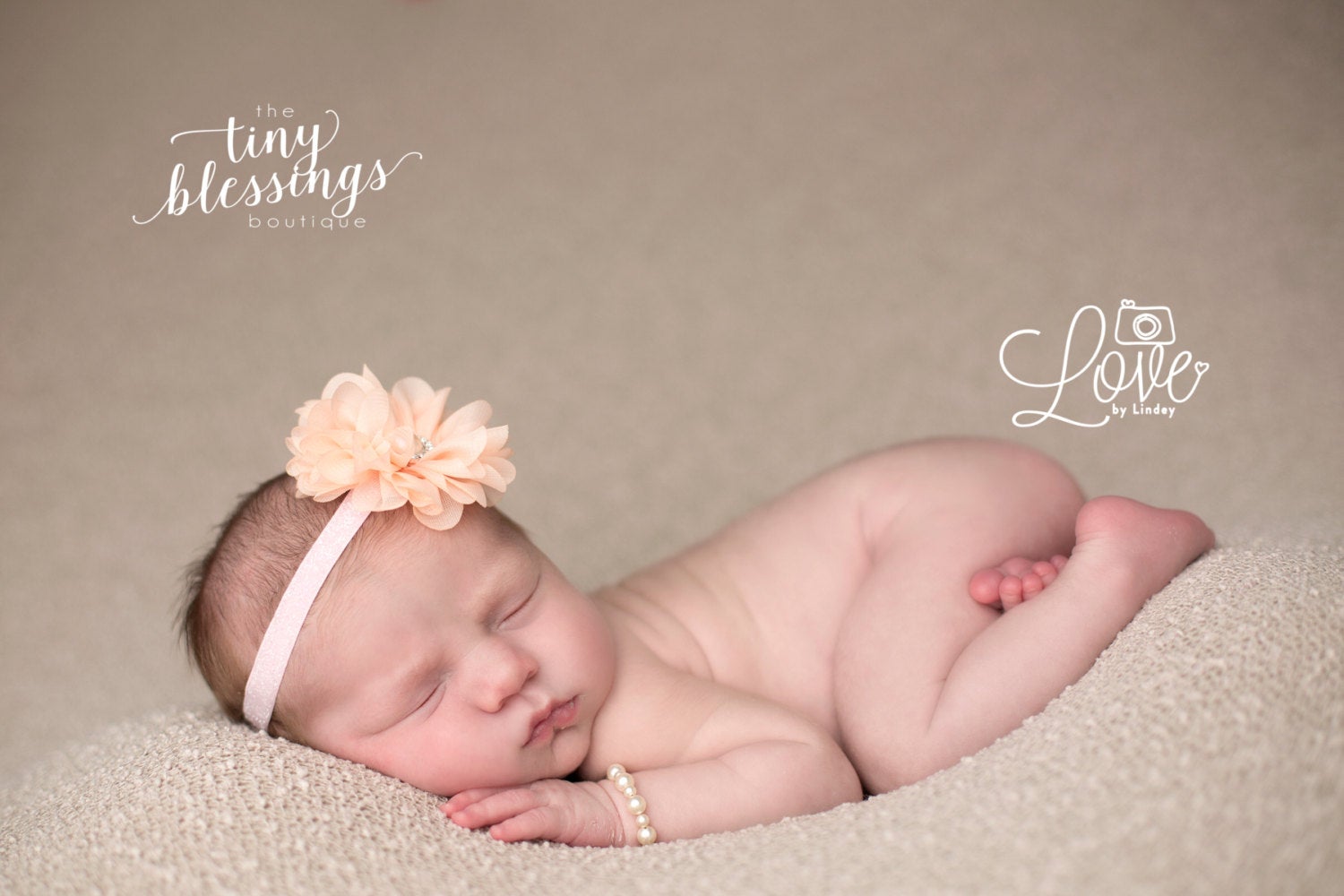 Peach Flower Headband