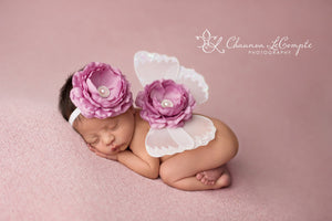 White and Rose Butterfly Wing Set