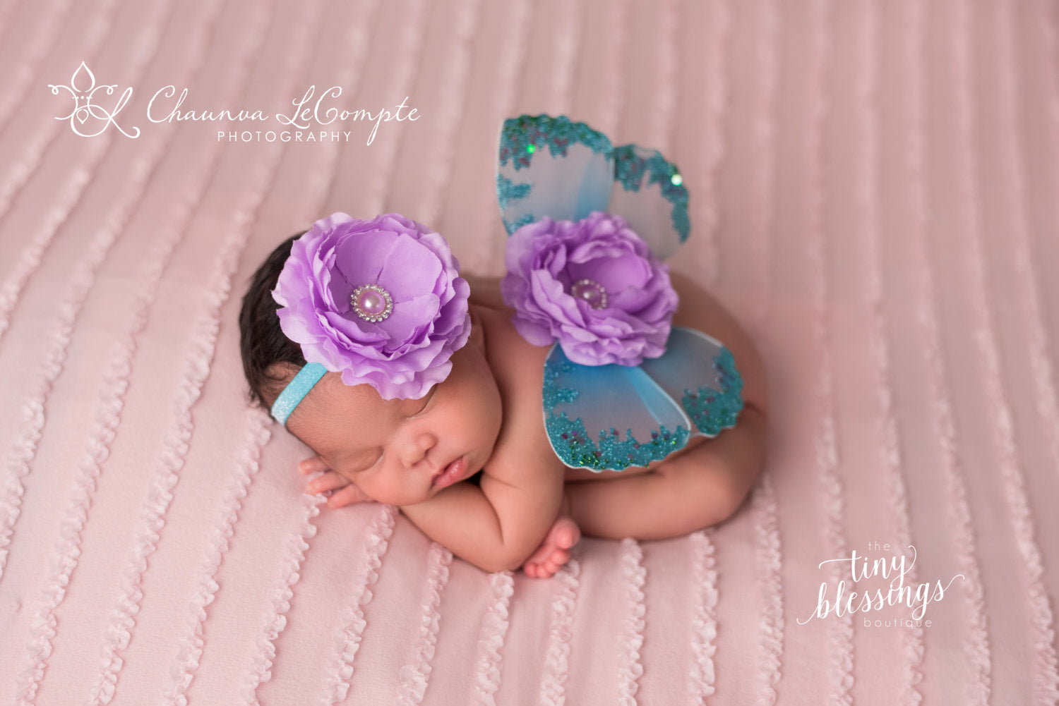 Turquoise and Lavender Butterfly Wing Set