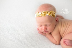 Love Headband / Love Gold Sequin Headband / Newborn Headband / Baby Headband  / Baby Girl Headband / Baby Shower Gift
