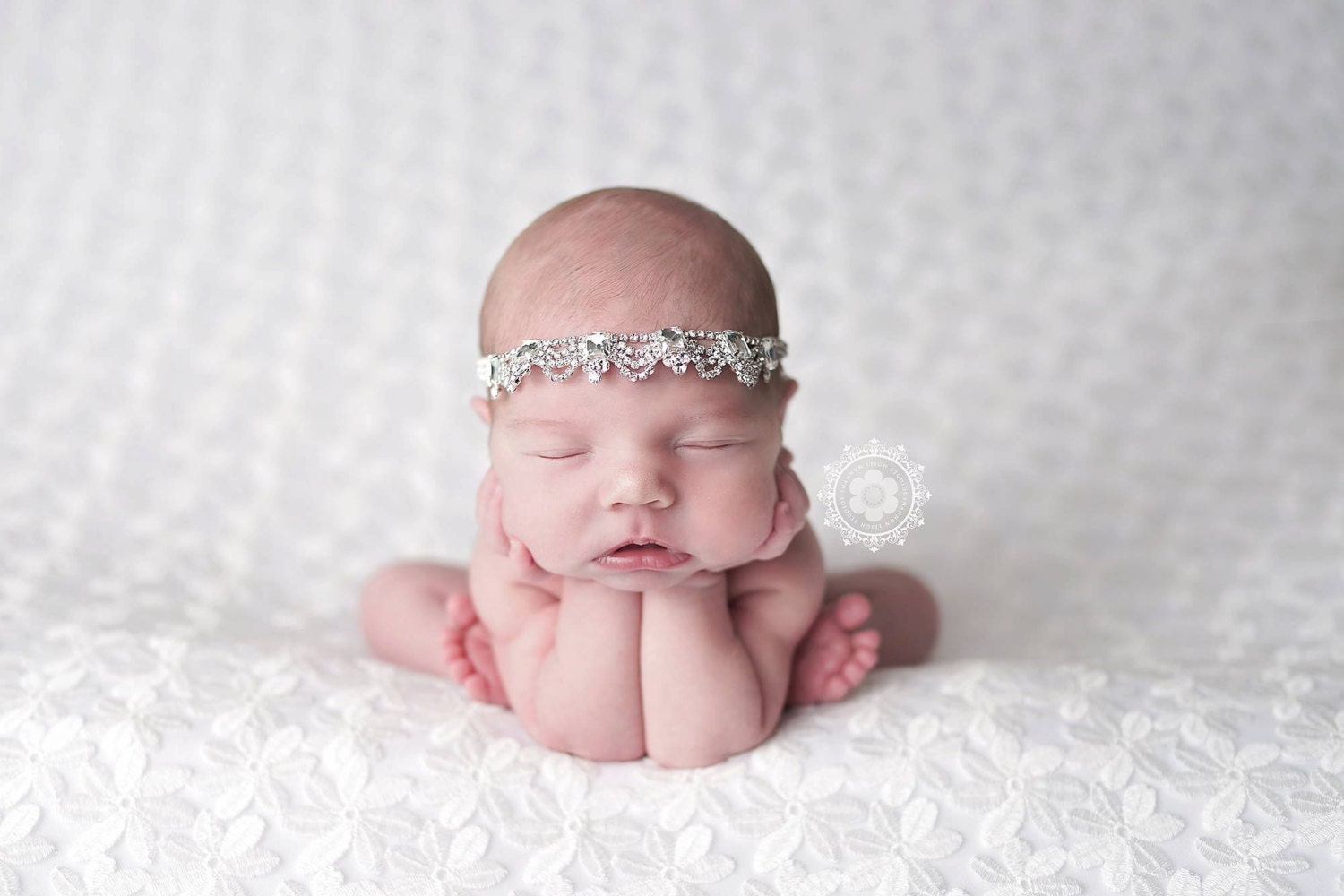 Silver Rhinestone Headband / Rhinestone Headband / Baby Girl Headband / Baby Headband / Baptism Headband / Christening Headband / Baby Girl