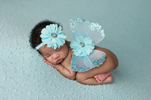 Aqua and Blue Butterfly Wing Set, Newborn Wings, Newborn Wing Prop, Baby Wing Prop, Newborn Photo Prop, Newborn Butterfly Wings