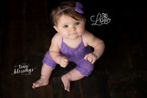 Purple Toddler Romper and Tie Back